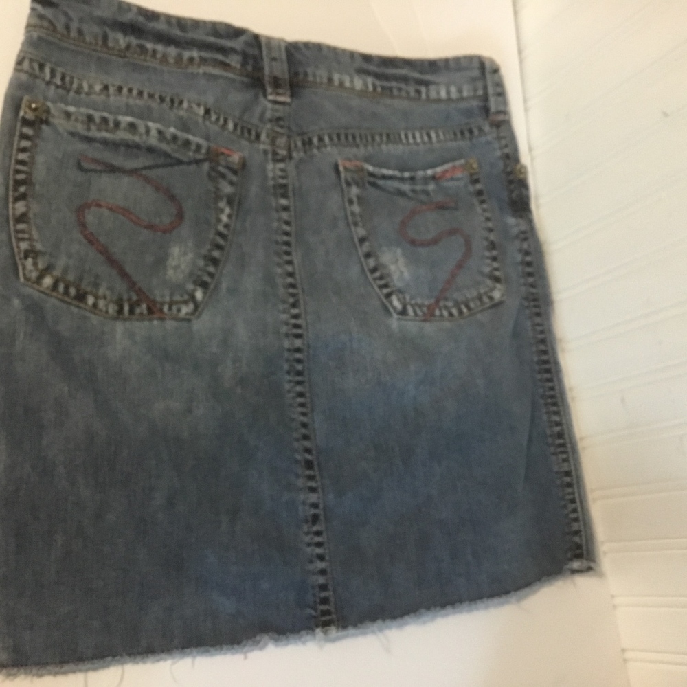 Silver Jeans Skirt Denim Devah Womens Sz 27 y2k Vintage Grunge - Picture 6 of 7